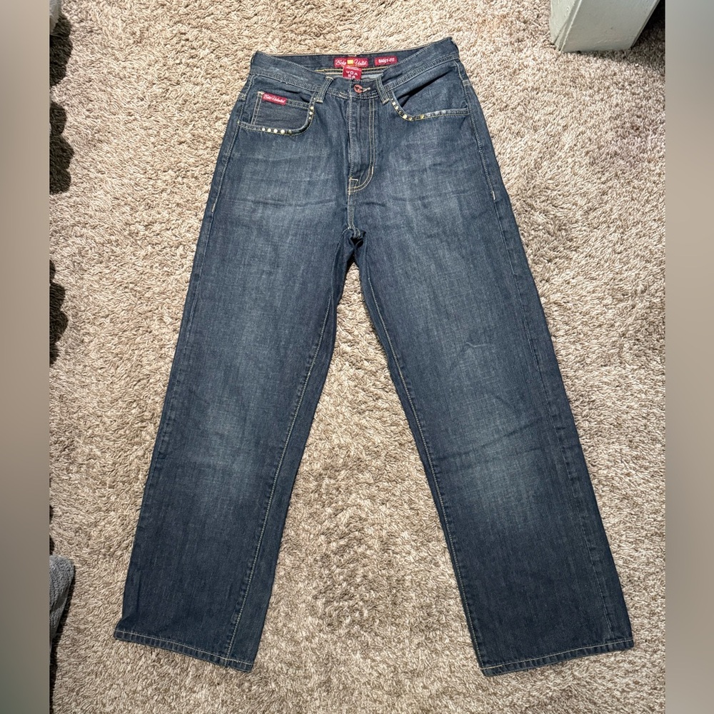 Women’s Ecko Unlimited studded spell out jeans